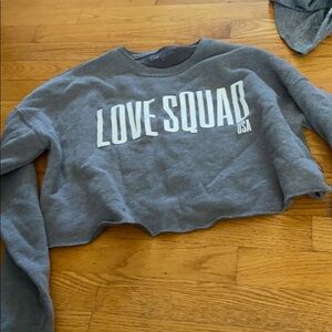 Ally love love squat crop hoodie